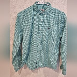 Cinch Boys Button Down Long Sleeve Collared Dress Shirt Size 14